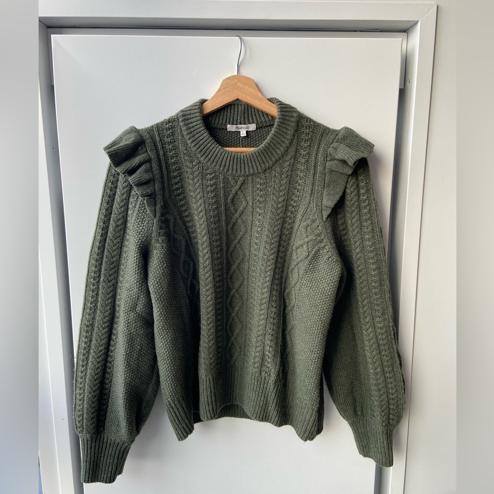 Madewell Hollydene Ruffle-Shoulder Sweater